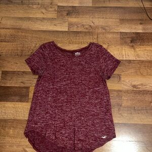Hollister Burgundy Heathered T-Shirt